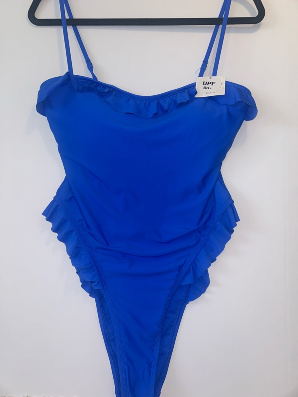 Altar’d State Revival Blue Ruffle One-Piece High Cut Leg Swimsuit XL